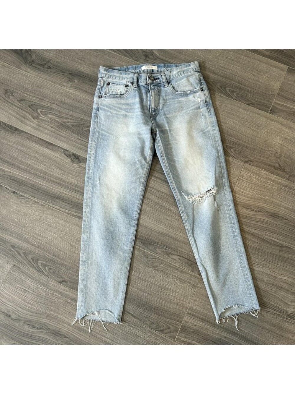 Moussy Vintage Jeans Womens 26 Japan Light Wash Distressed Slim Straight Ankle
